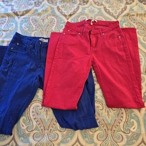 Celebrity Pink skinny colored jeans from Macy's Red size 7/28 and pair of royal